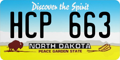 ND license plate HCP663