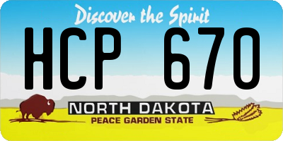 ND license plate HCP670