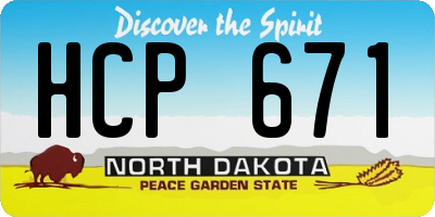 ND license plate HCP671