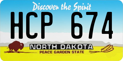 ND license plate HCP674