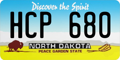 ND license plate HCP680