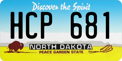 ND license plate HCP681