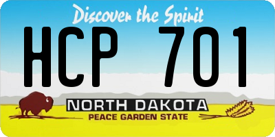 ND license plate HCP701