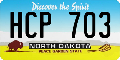 ND license plate HCP703