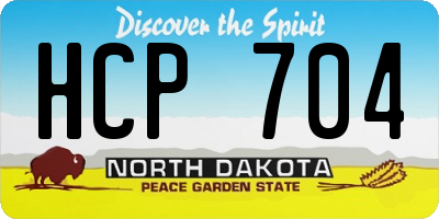 ND license plate HCP704