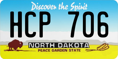 ND license plate HCP706