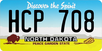 ND license plate HCP708