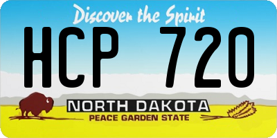 ND license plate HCP720