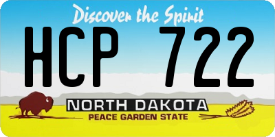 ND license plate HCP722