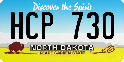 ND license plate HCP730