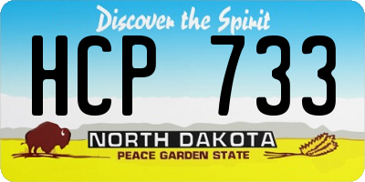 ND license plate HCP733