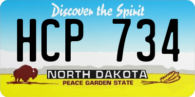 ND license plate HCP734