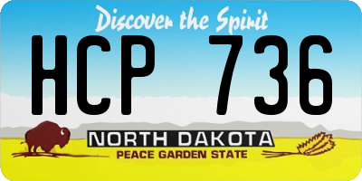 ND license plate HCP736