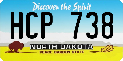 ND license plate HCP738