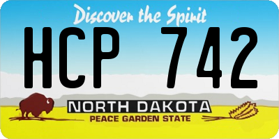 ND license plate HCP742