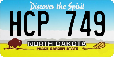 ND license plate HCP749