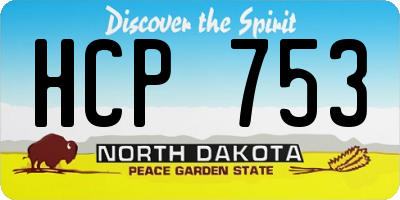 ND license plate HCP753