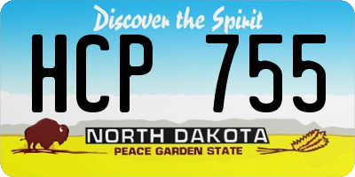 ND license plate HCP755