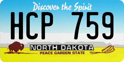 ND license plate HCP759