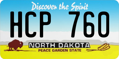 ND license plate HCP760