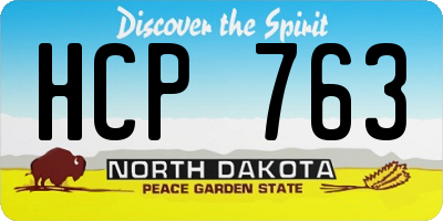 ND license plate HCP763