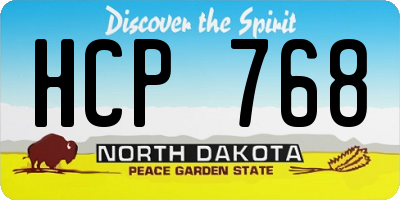 ND license plate HCP768