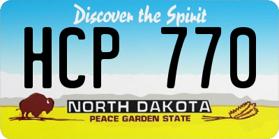 ND license plate HCP770