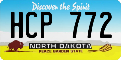 ND license plate HCP772