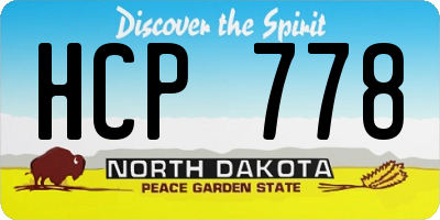 ND license plate HCP778