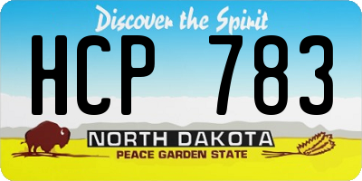 ND license plate HCP783