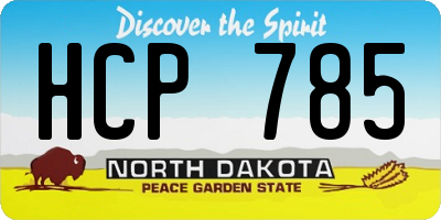 ND license plate HCP785