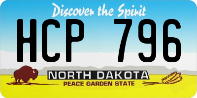 ND license plate HCP796