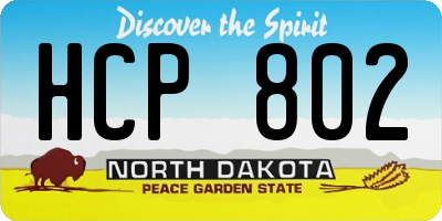ND license plate HCP802