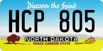 ND license plate HCP805