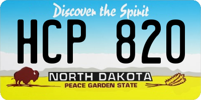 ND license plate HCP820