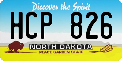 ND license plate HCP826