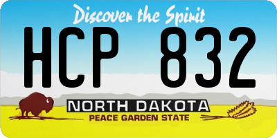 ND license plate HCP832