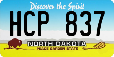 ND license plate HCP837