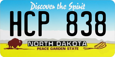 ND license plate HCP838