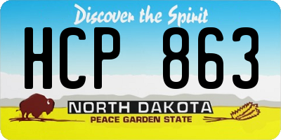 ND license plate HCP863