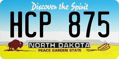 ND license plate HCP875