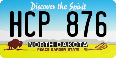 ND license plate HCP876