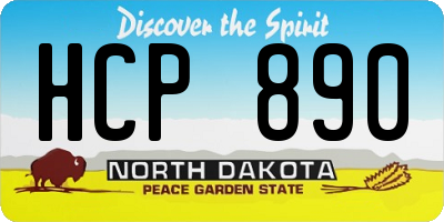 ND license plate HCP890