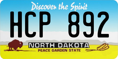 ND license plate HCP892