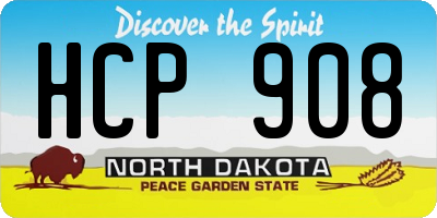 ND license plate HCP908