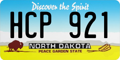 ND license plate HCP921