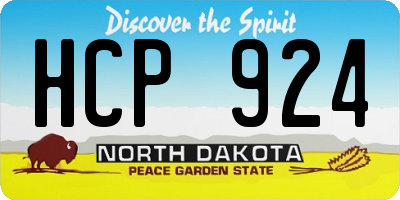 ND license plate HCP924