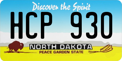 ND license plate HCP930