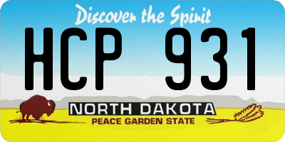 ND license plate HCP931