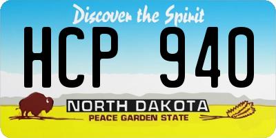 ND license plate HCP940